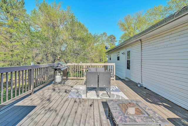 deck with area for grilling