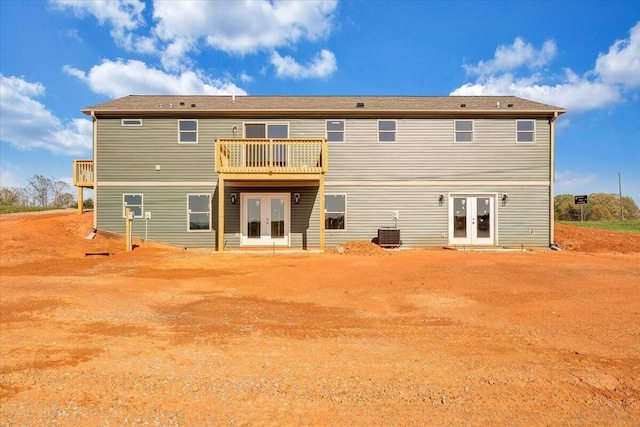 2227 Hendricks Store Rd, Moneta, VA 24121 - rear view of property with a deck, french doors, and central AC unit