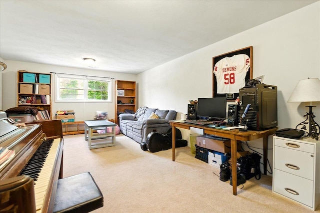 office space with light carpet