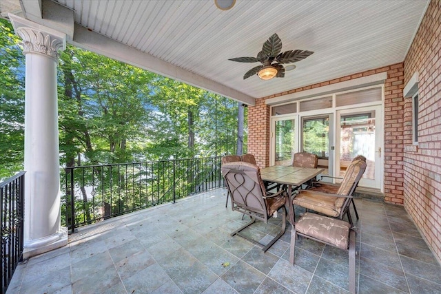 723 Fox Chase Rd, Wirtz, VA 24184 - view of patio / terrace featuring a ceiling fan and outdoor dining area