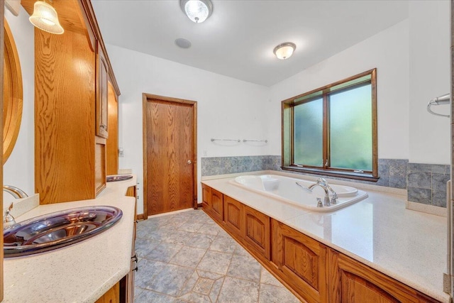 723 Fox Chase Rd, Wirtz, VA 24184 - bathroom with a sink and a garden tub