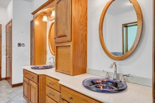 723 Fox Chase Rd, Wirtz, VA 24184 - full bathroom with double vanity and baseboards