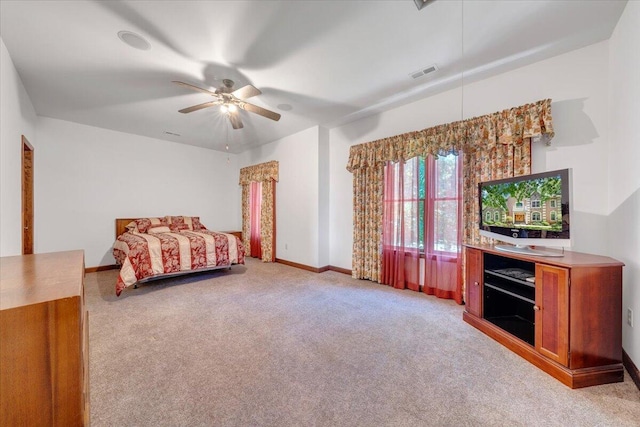 723 Fox Chase Rd, Wirtz, VA 24184 - bedroom featuring carpet, baseboards, and a ceiling fan