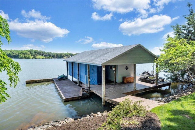 723 Fox Chase Rd, Wirtz, VA 24184 - dock area featuring a water view