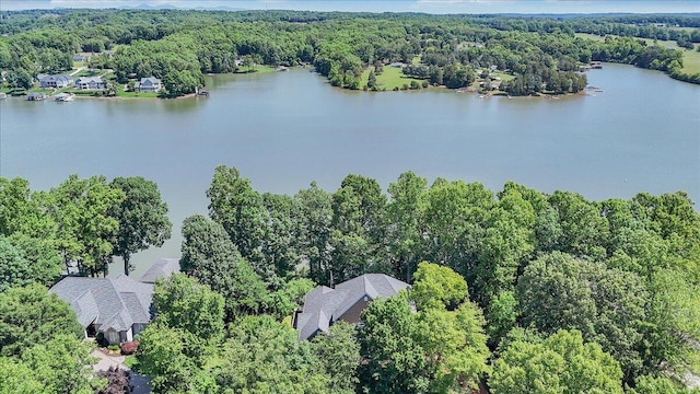 723 Fox Chase Rd, Wirtz, VA 24184 - drone / aerial view of a forest and a large body of water