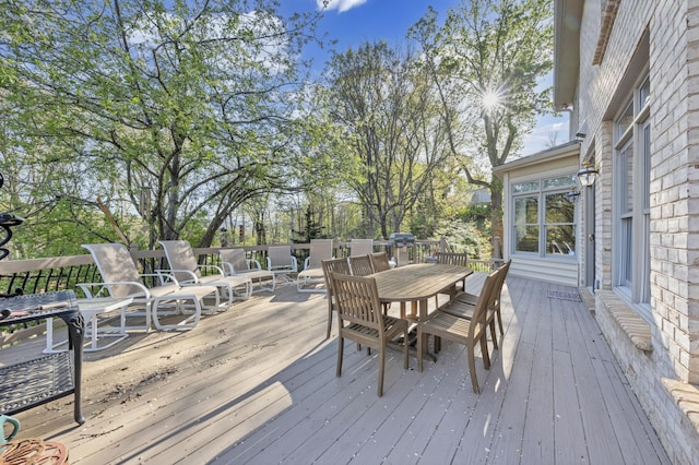 3649 Peakwood Dr SW, Roanoke, VA 24014 - wooden terrace featuring outdoor dining space