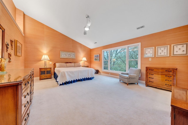 3649 Peakwood Dr SW, Roanoke, VA 24014 - bedroom with vaulted ceiling, light colored carpet, and a ceiling fan