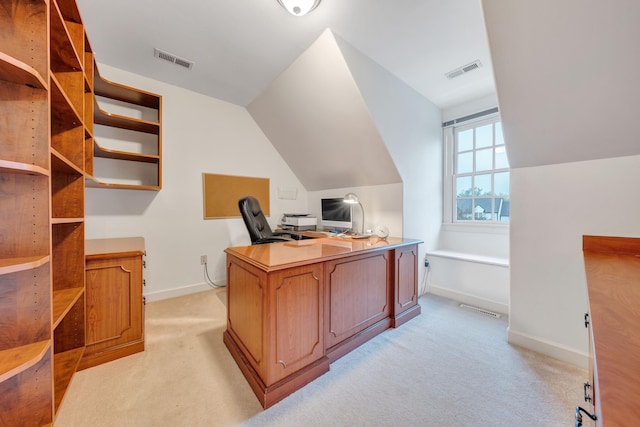 3649 Peakwood Dr SW, Roanoke, VA 24014 - home office with light carpet and lofted ceiling