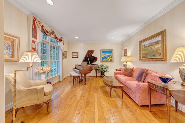 3649 Peakwood Dr SW, Roanoke, VA 24014 - living room with ornamental molding, wood finished floors, and recessed lighting