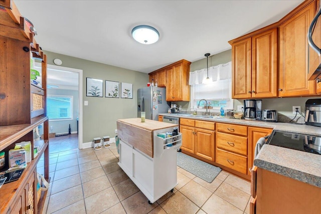 1944 Burma Rd, Salem, VA 24153 - kitchen with appliances with stainless steel finishes, light tile patterned floors, and plenty of natural light