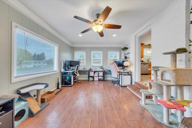 1944 Burma Rd, Salem, VA 24153 - interior space featuring ceiling fan, wood-type flooring, and ornamental molding