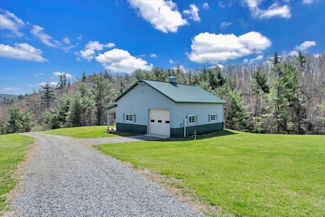 398 River Ridge Rd SE, Copper Hill, VA 24079 - view of side of home featuring a yard, gravel driveway, a detached garage, and an outbuilding