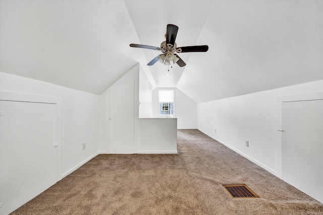 2513 Liberty Rd NW, Roanoke, VA 24012 - bonus room featuring carpet, ceiling fan, lofted ceiling, and baseboards