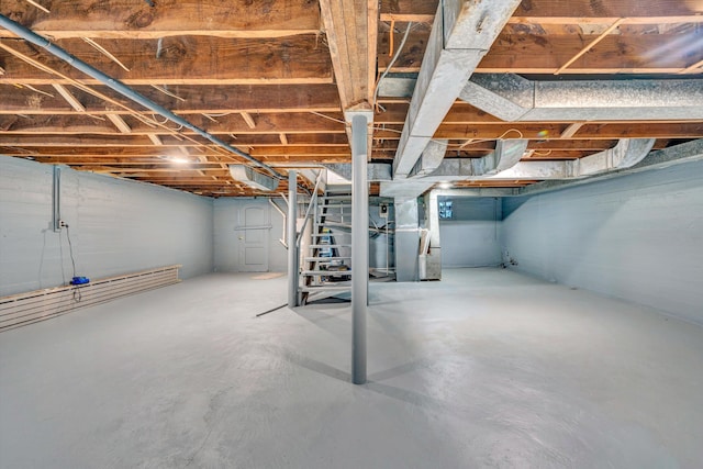 2513 Liberty Rd NW, Roanoke, VA 24012 - unfinished below grade area featuring heating unit and stairs