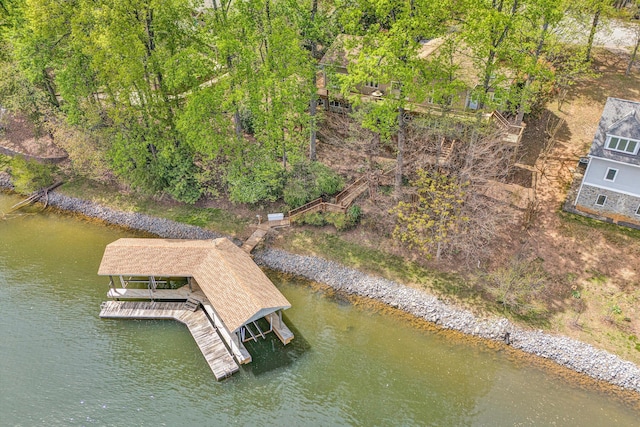 exterior space featuring a water view
