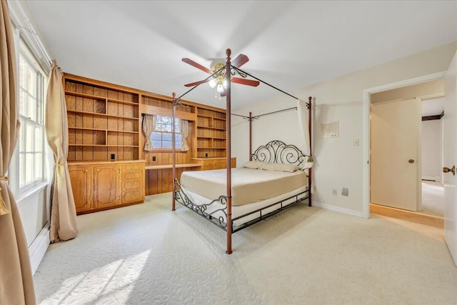 5241 N Spring Dr, Roanoke, VA 24019 - bedroom featuring light carpet, baseboards, and ceiling fan