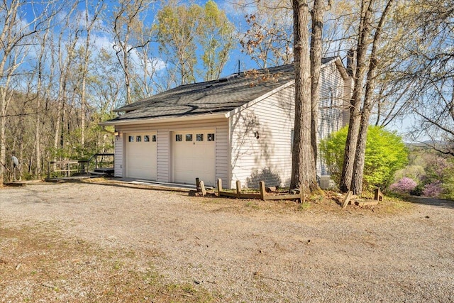 view of garage