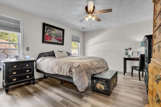 38 Point Pleasant Ave, Salem, VA 24153 - bedroom with a ceiling fan, baseboards, and light wood-type flooring