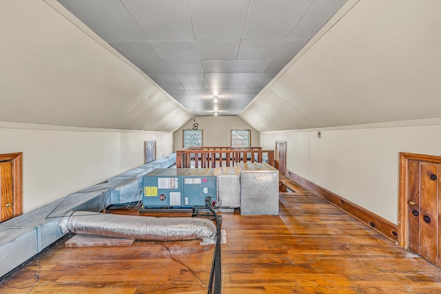 1112 Highland Rd, Salem, VA 24153 - bedroom with wood-type flooring, lofted ceiling, and baseboards