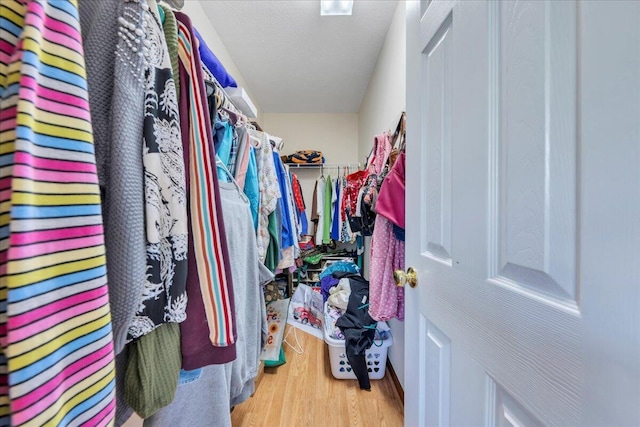 spacious closet featuring wood finished floors
