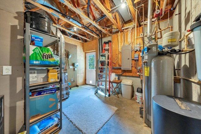 basement with electric panel