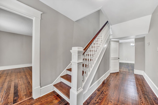319 Trinity Rd, Troutville, VA 24175 - stairs with hardwood / wood-style flooring and baseboards