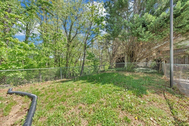 view of yard featuring a fenced backyard