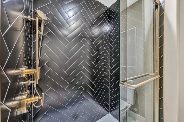 bathroom featuring a stall shower