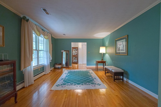 1615 Deyerle Rd SW, Roanoke, VA 24015 - sitting room featuring ornamental molding, wood finished floors, and baseboards