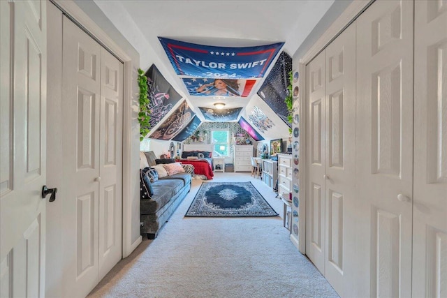 interior space featuring lofted ceiling