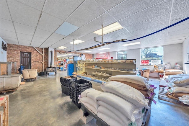 14189 Franklin St, Ferrum, VA 24088 - miscellaneous room with finished concrete floors and a paneled ceiling