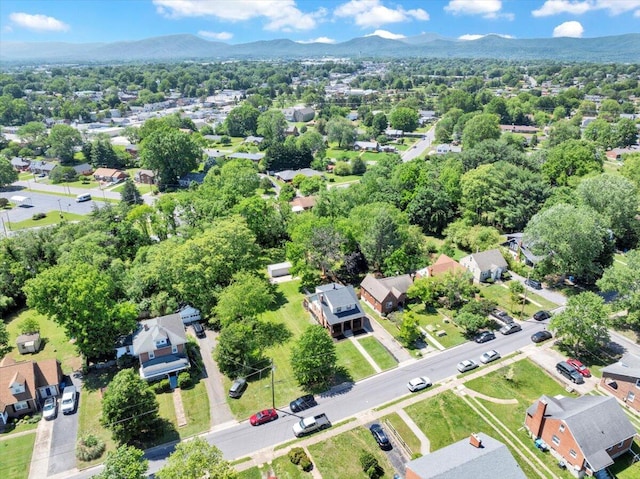 aerial perspective of suburban area featuring mountains