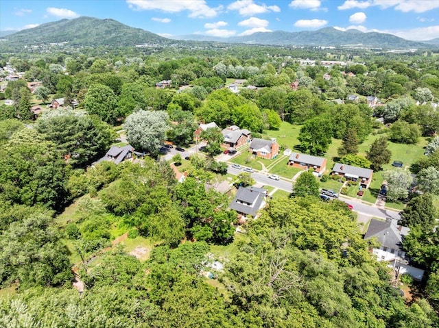 aerial view of mountains and a heavily wooded area