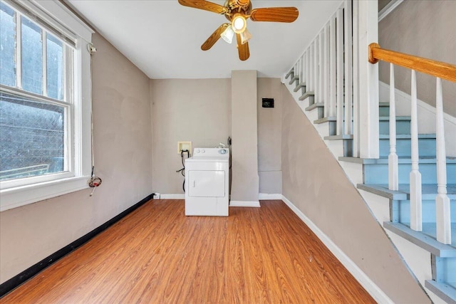 4 14th St SW, Roanoke, VA 24016 - interior space featuring washer / dryer, wood finished floors, a wealth of natural light, and stairway