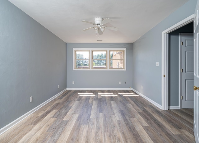 2902 Brughs Mill Rd, Fincastle, VA 24090 - empty room featuring baseboards, wood finished floors, and ceiling fan