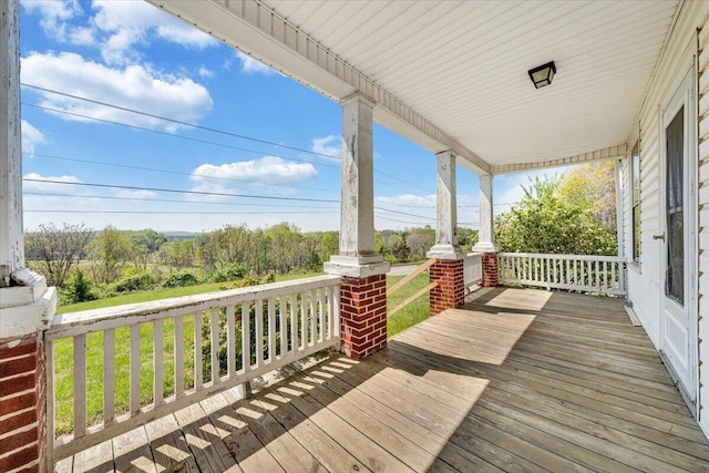 wooden deck with a porch