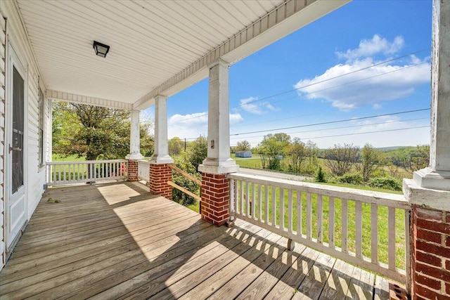 wooden deck with covered porch