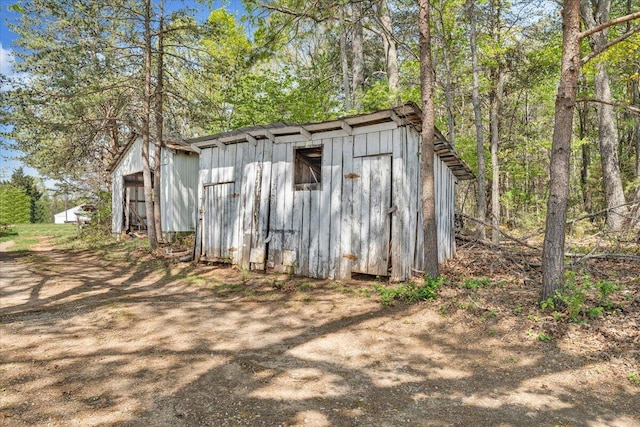 view of shed