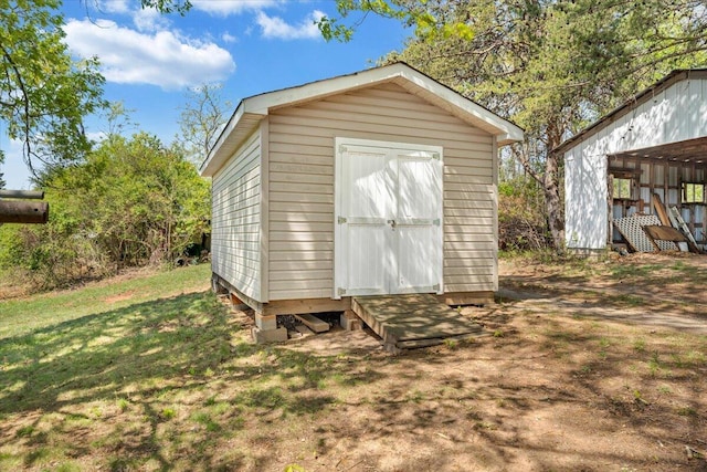 view of shed