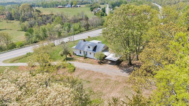 aerial view with a rural view