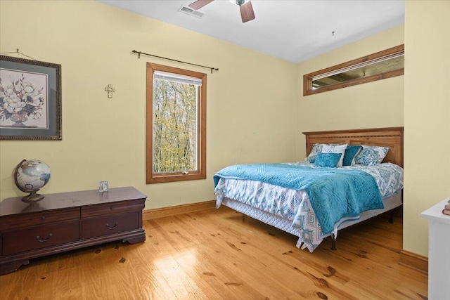 30 Boulder Point Dr, Hardy, VA 24101 - bedroom with light wood-style flooring, baseboards, and ceiling fan