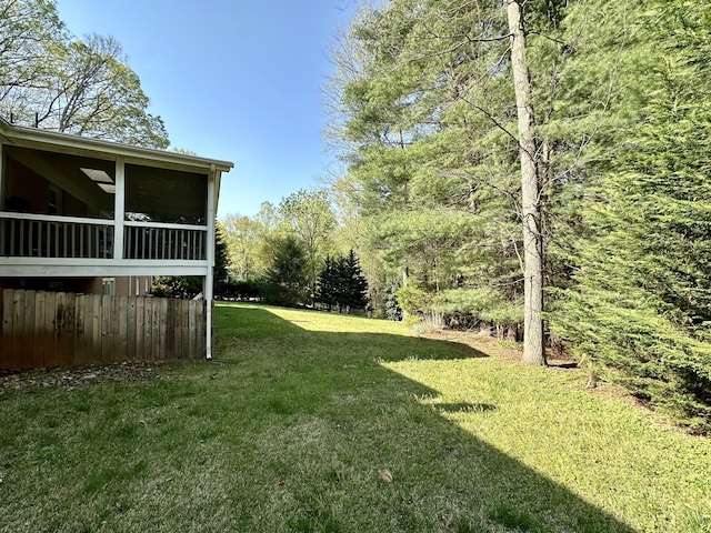 view of yard with fence
