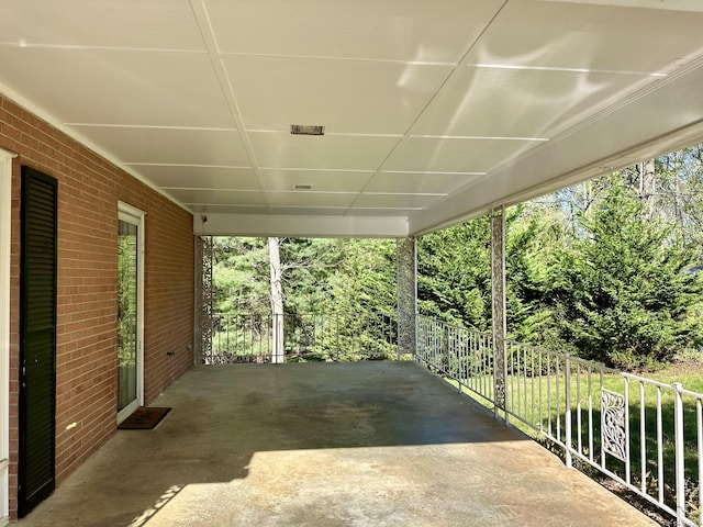 view of patio featuring a carport