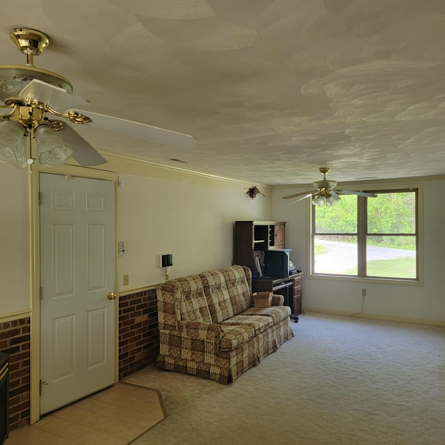 1106 Hogan Rd, Blue Ridge, VA 24064 - carpeted living room featuring ceiling fan