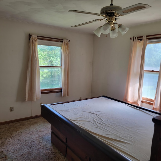 1106 Hogan Rd, Blue Ridge, VA 24064 - carpeted bedroom featuring ceiling fan, billiards, and baseboards