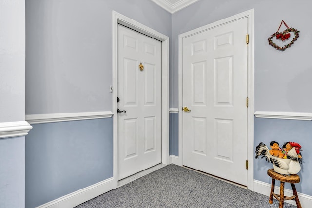 4444 Pheasant Ridge Rd Unit 206, Roanoke, VA 24014 - carpeted entryway featuring crown molding and baseboards