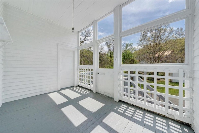 view of unfurnished sunroom