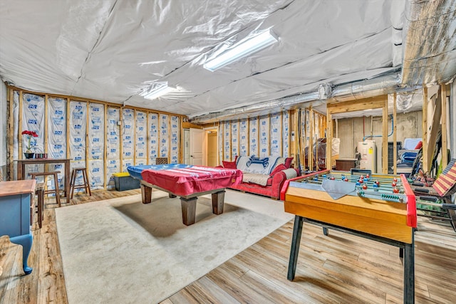 game room featuring water heater and billiards