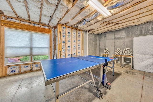 playroom with concrete floors