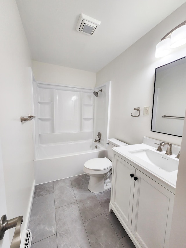 1322 S David Ave, Covington, VA 24426 - bathroom with toilet, vanity, bathtub / shower combination, and tile patterned floors